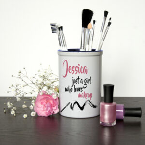 personalised makeup pot