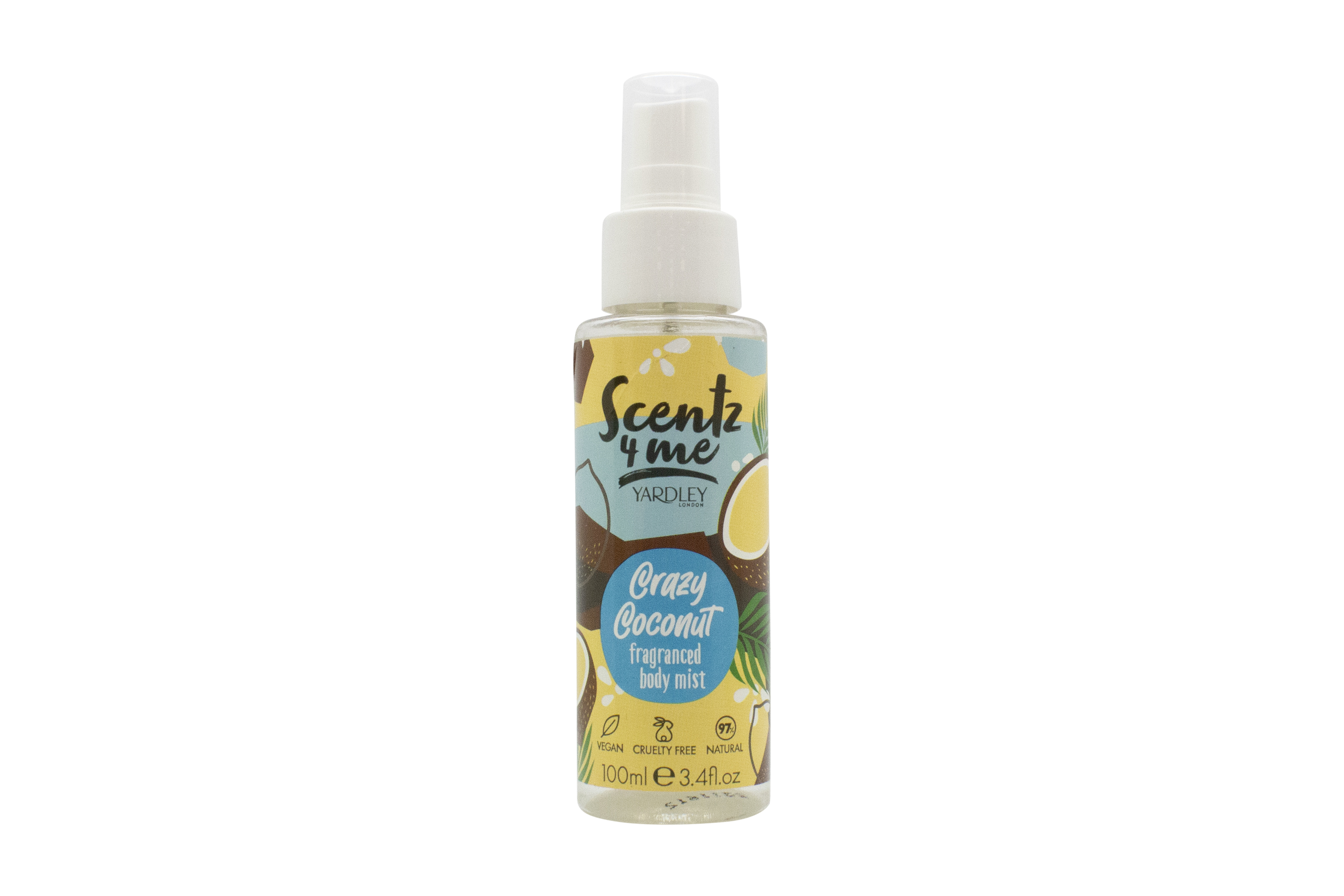 Yardley Scentz 4 Me Fragranced Body Mist 100ml Spray - Crazy Coconut