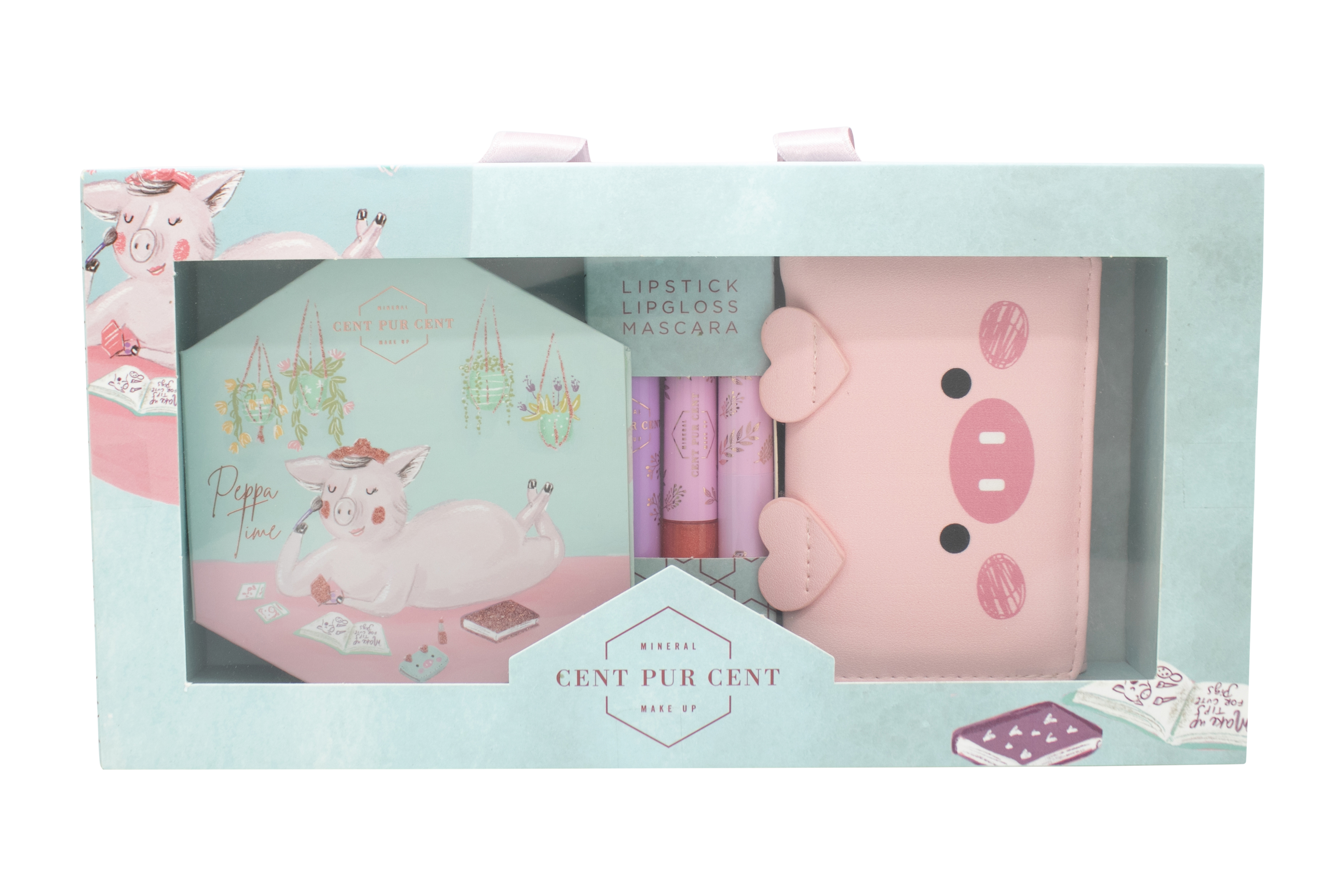 Cent Pur Cent CPC Kids Peppa Time Gift Set 5 Pieces (This set contains:
1 x Notepad, 1 x Diary, 1 x kids? lipstick, 1 x kids lip gloss, 1 x kids? mascara)