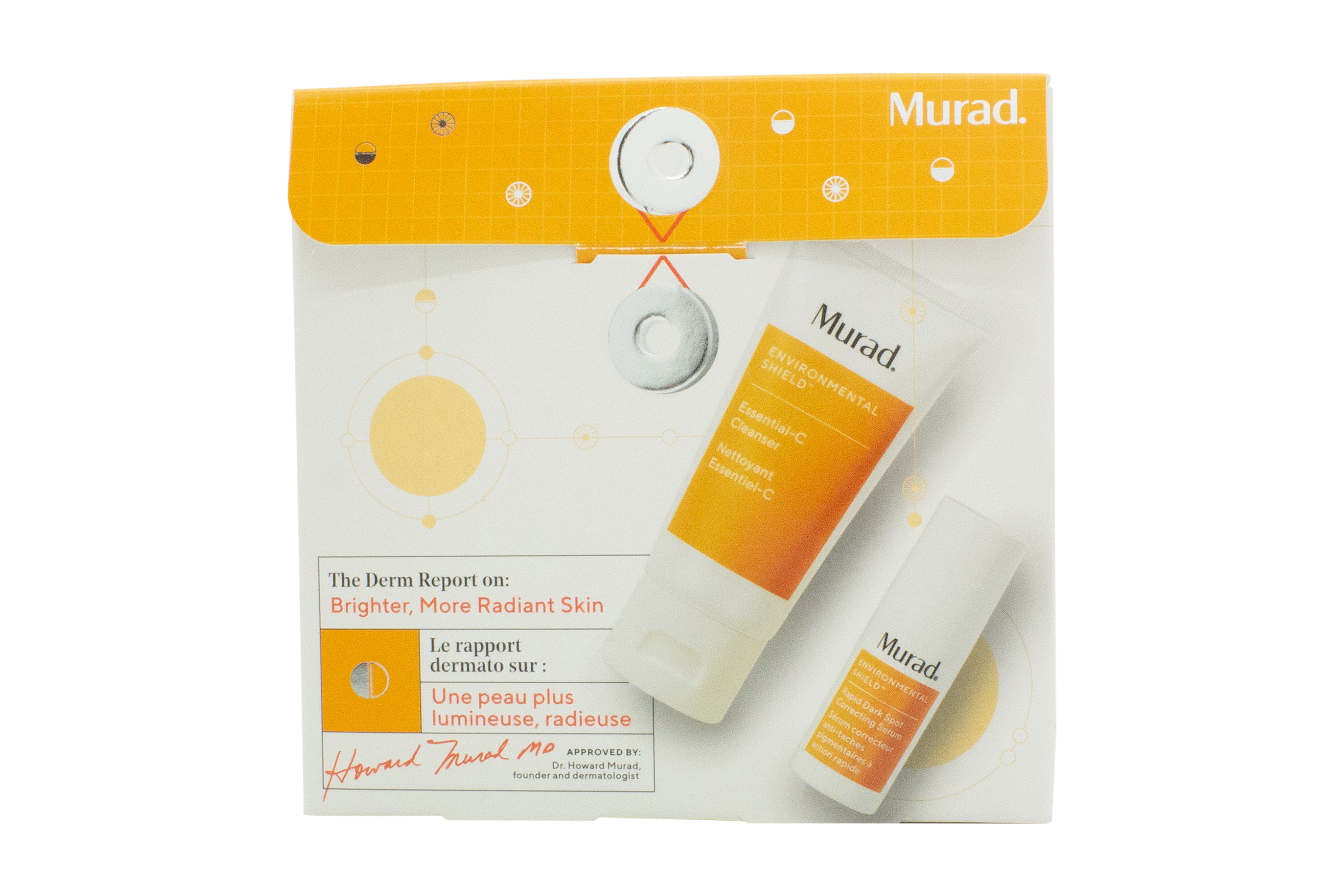 Murad The Derm Report Brighter More Radiant Skin Set 60ml Cleanser + 10ml Dark Spot Correcting Serum (This gift set contains:
1x 60ml Essential-C Cleanser
1x 10ml Rapid Dark Spot Correcting Serum)