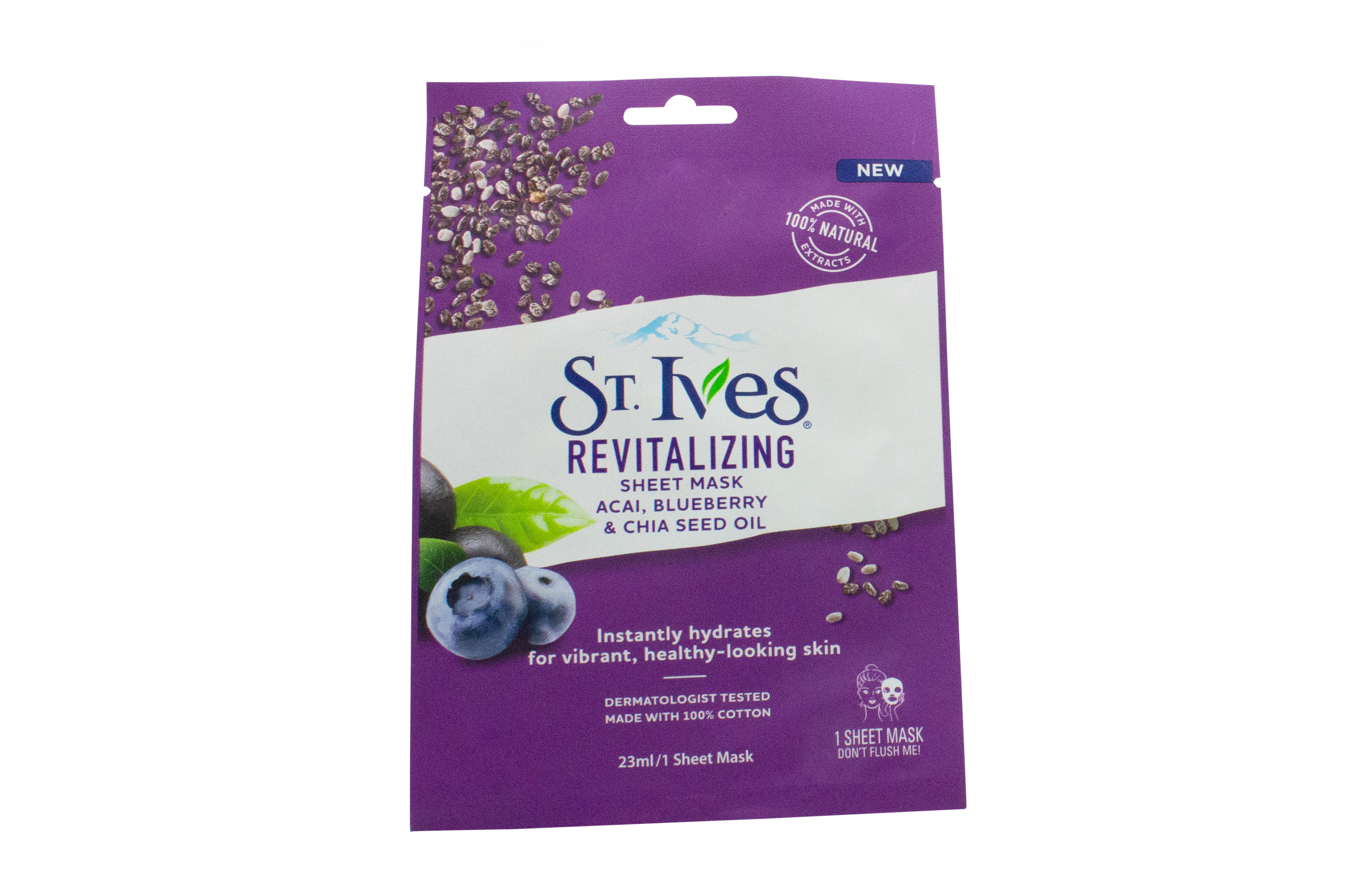 St. Ives Revitalising Acai Blueberry & Chia Seed Oil Mask 23ml - 1 Sheet