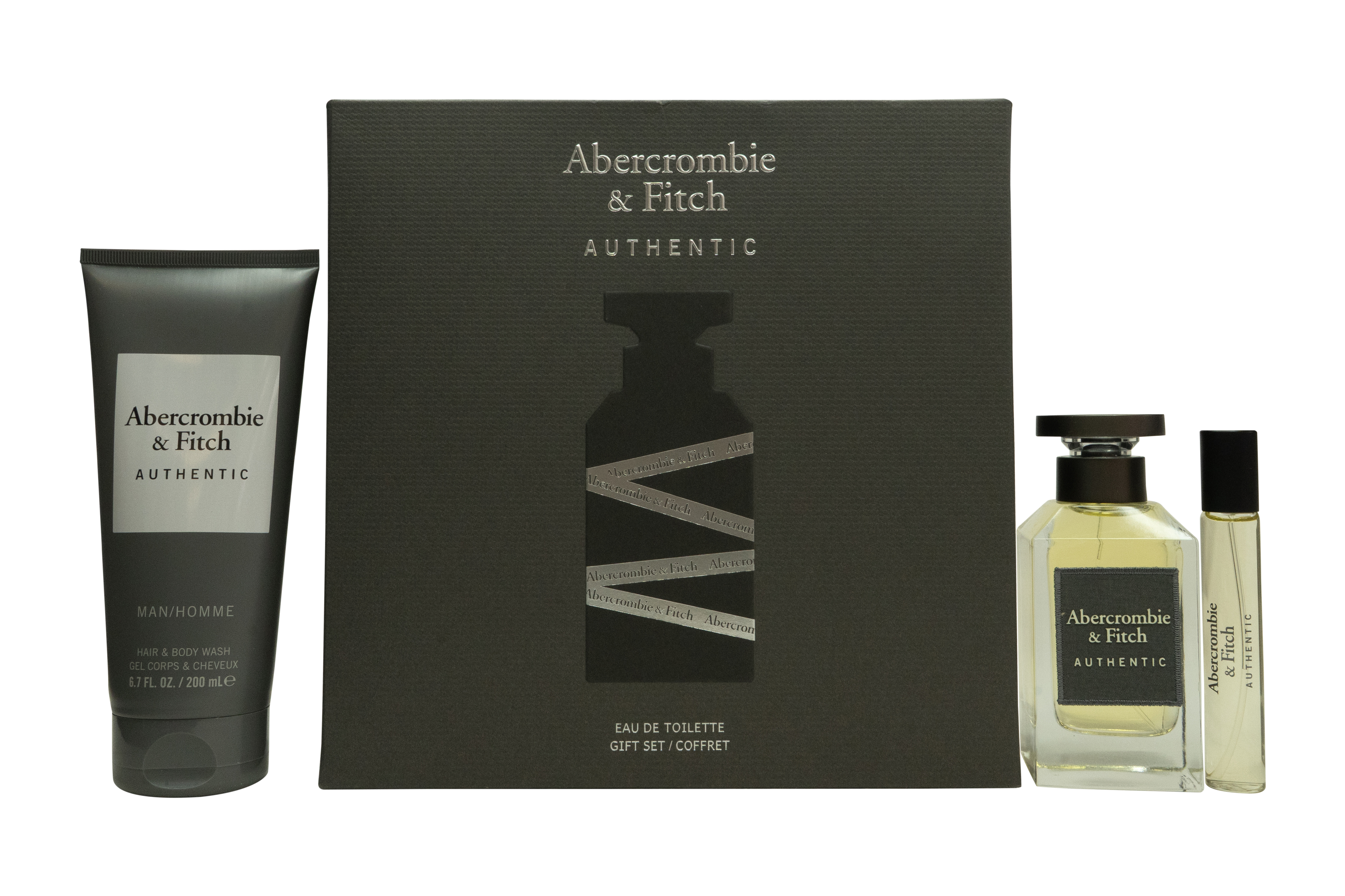 Abercrombie & Fitch Authentic Man Gift Set 100ml EDT + 200ml Hair & Body Wash + 15ml EDT