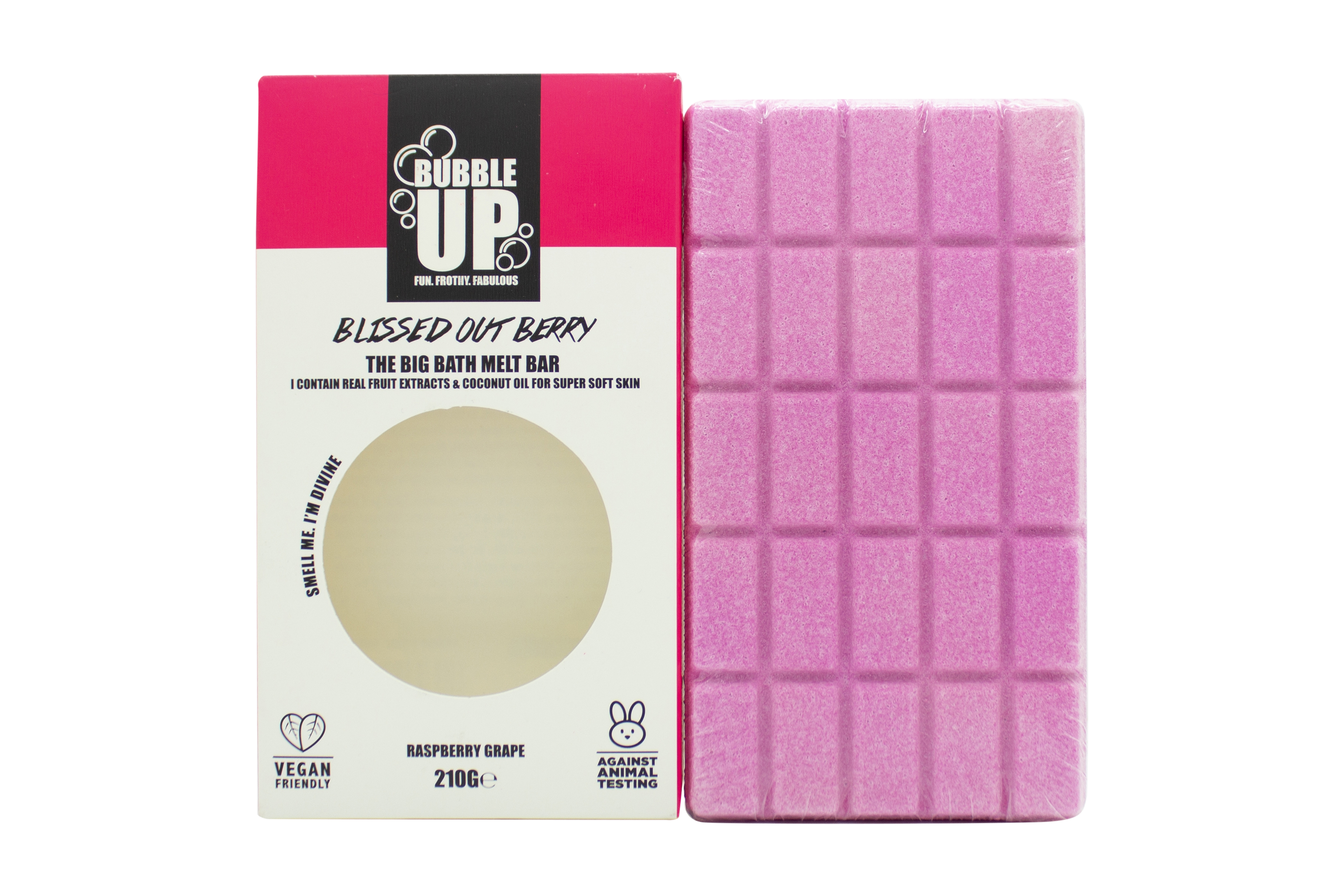 Bubble Up Bath Oil Melt Soap Bar 210g - Raspberry & Grape