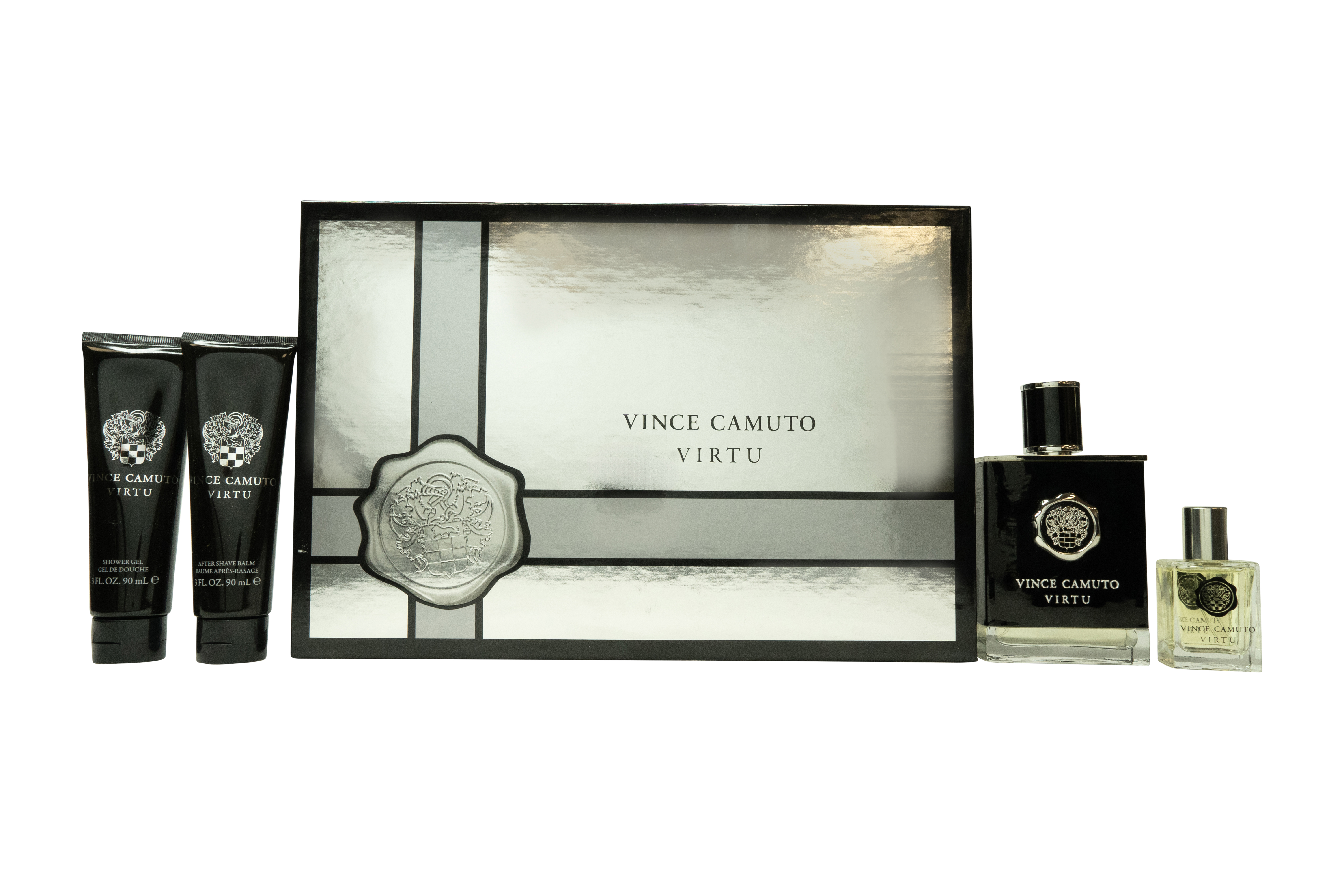 Vince Camuto Virtu Gift Set 100ml EDT + 15ml EDT + 90ml Aftershave Balm + 90ml Shower Gel