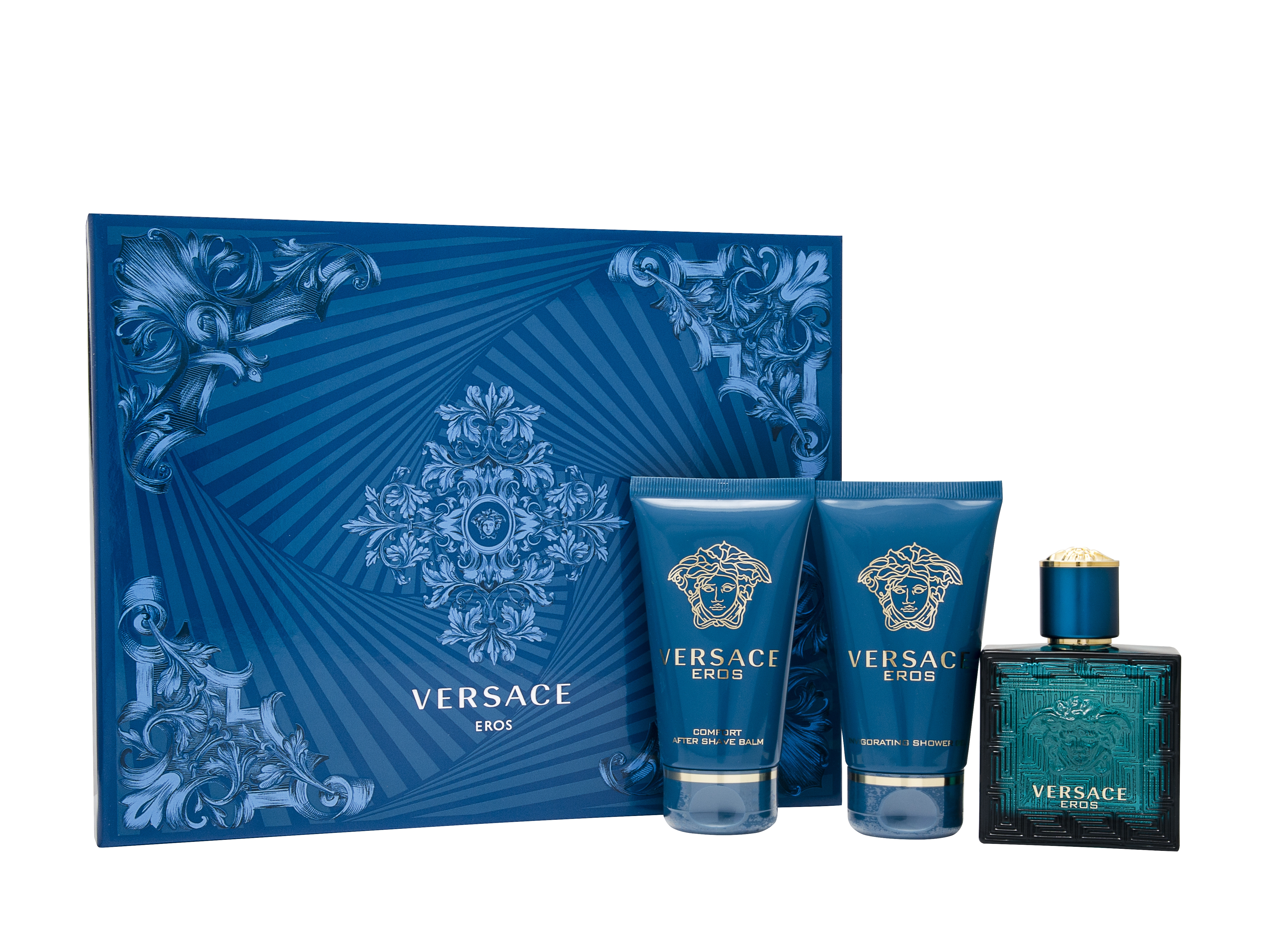 Versace Eros Gift Set 50ml EDT + 50ml Aftershave Balm + 50ml Shower Gel