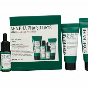Some By Mi 30 Days AHA-BHA-PHA Miracle AC SOS Kit 4 Pieces (This set contains:1x 30ml Acne Clear Foam 1x 30ml Toner1x 20ml Cream1x 10ml Serum)